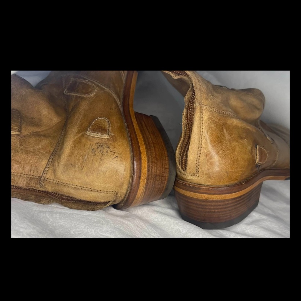 Newly Re-Soled Women's Boots BELSTAFF Tan Leather upper & Insole US 7.5 & EU 38 - Picture 8 of 10